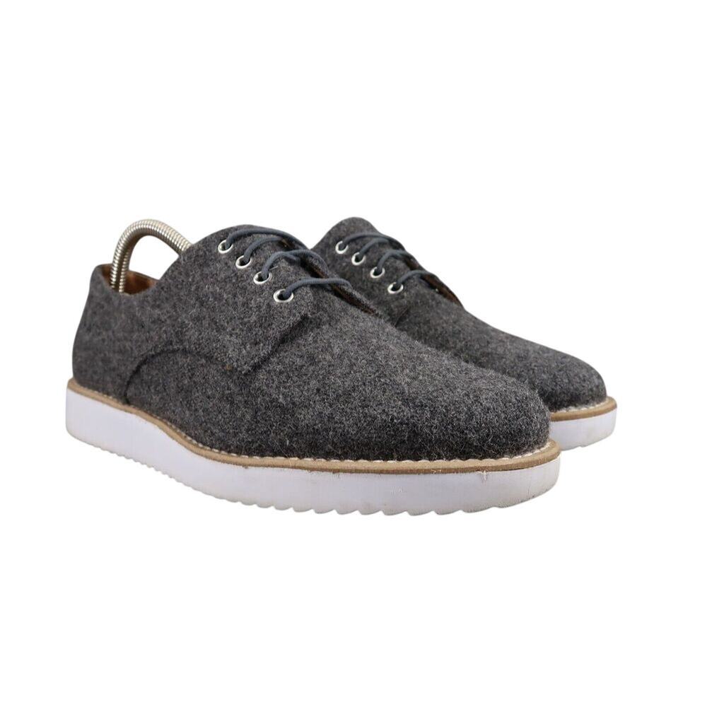 Schutz Shoes Womens 9.5 Oxford Fashion Sneakers Felt Derby Grey Platform Classic